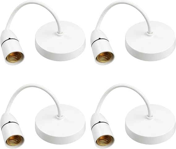 Ceiling Rose Light Fitting, Ceiling Pendant Light Fitting with 4 E27 Lamp Holders, Modern Lighting Upgrade for Multi-Room Renovation, Tool-Free Installation Solution for Home Improvement Projects [Energy Class A]
