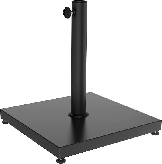 Sundale Outdoor Umbrella Base 42lbs with Stainless Steel Umbrella Tube, Black