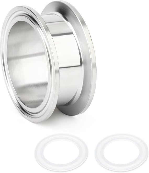 TAISHER 1PCS 304 Stainless Steel 2" Tri Clamp 64MM Ferrule Flange Sanitary Spool Tube Seamless Round Tubing with 2PCS Washers (1" Length/25MM)