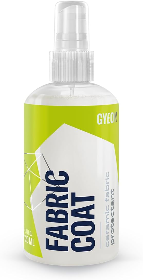 Gyeon Quartz Fabric Coat SuperHydrophobic UVResistant Ceramic Textile Pro | Super-hydrophobic ceramic textile protectant repels stains and supports self-cleaning protection on upholstery and fabric