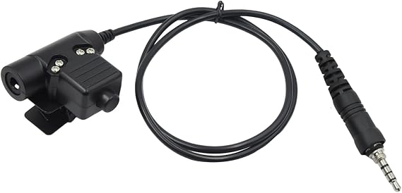 U94 PTT Adapter Tactical Headset 7.0mm Plug Push to Talk Button for Yaesu Vertex VX-6R VX-6 FT-3D FT3DR FT4D FT5 FT-65 VX-7R EVX-S24 Horizon VX-170 HX400 HX890 HX210 (Civilian)