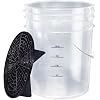 BenBow Wash Bucket with Dirt Strainer - 20 Litre Clear - Robust Durable and Ideal for Professional Hand Car Wash and Workshop Applications