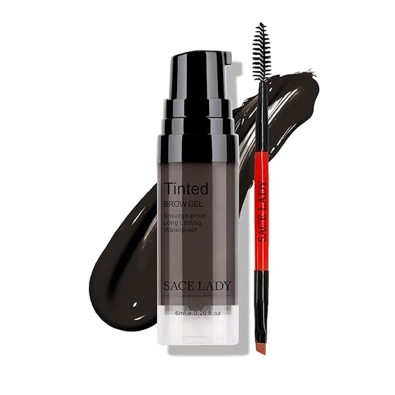 SACE LADY 3D Eyebrow Gel Waterproof, Black Brown, 0.2Fl Oz | Long Lasting 24 Hours, Smudge-proof, Brow Cream Makeup Kit