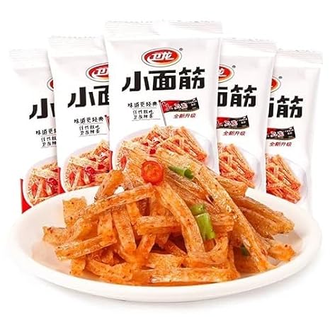 Weilong Spicy strips 65g/ bag, Mala Latiao large gluten nostalgic snacks large gluten latiao Chinese cuisine Mala snacks snacks ,Traditional gluten,Sweet and spicy snacks (Spicy and spicy small gluten,1 bags)