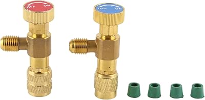Safety Adapter Control Ball Valve, 2pcs Refrigerant Charging Valve, R410A R22 Air Conditioning Refrigerant 14 Safety Adapter for SAE 14 Male to 14 SAE Female