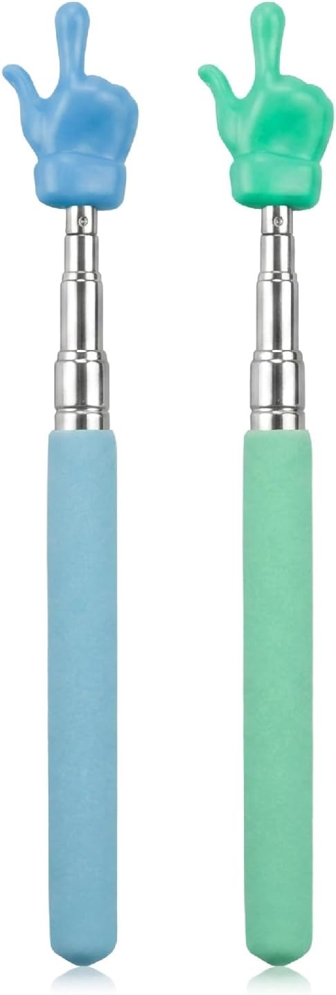 2PCS Telescopic Teaching Pointer Set, Extendable Stainless Steel Classroom Presentation Stick, Ideal for blackboards and Educators