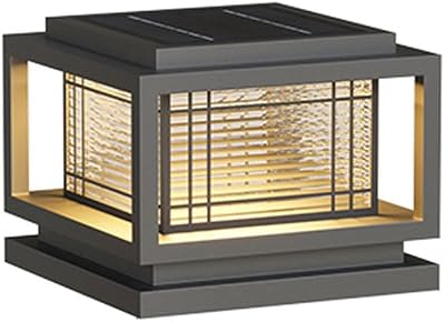 Outdoor Solar Outdoor Column Lights Modern Post Caps Light Aluminum IP65 Waterproof Pillar Light Square Landscape Column Lamp for Patio Posts Flat Surface Garden Decoration Post Lanterns