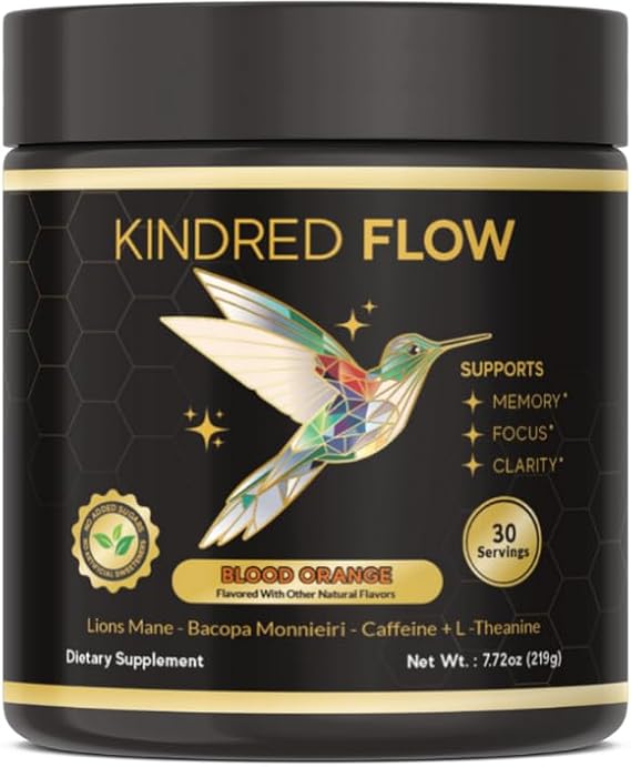 Nootropic Energy Drink | Brain Supplements for Memory, Studying and Focus, Mind Boost with Lions Mane, Bacopa Monneiri, Ginkgo Biloba, Caffeine & L-Theanine 30 Servings Blood Orange