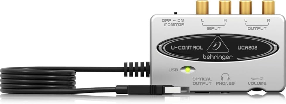 Behringer U-CONTROL UCA202 Ultra-Low Latency 2 In/2 Out USB/Audio Interface with Digital Output