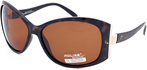 Polarized Sunglasses for Women Ladies Driving Light Amber Lenses Turtle Shell Frame Anti Glare Lenses Filter Category 3