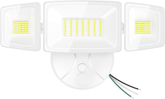 Onforu 75W Flood Lights Outdoor, 7000LM Brightness Security Lights Switch Controlled, 3 Adjustable Heads, IP65 Waterproof, 6500K Wall Mount Exterior LED Flood Light
