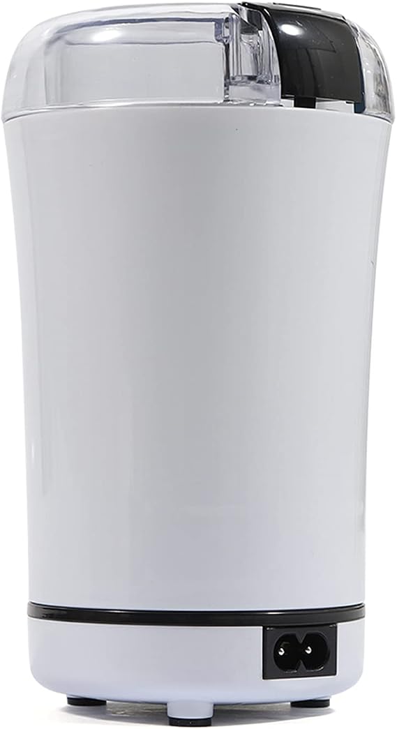 Electric Coffee Grinder-Electric Blade Spices,Fast Coffee Grinder with Stainless Steel Blade,Coffee Grinder Grain Mill Small Grinder For Beans Grains 6.69 inch 150W (White)