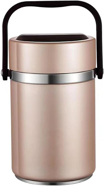 ImnBest Hot Food Flask, Double Wall Vacuum Insulated Food Flask Insulated Food Container Portable Stainless Steel Food Container Soup Flask Leak Proof Thermal Food Jar for Hot or Cold Food