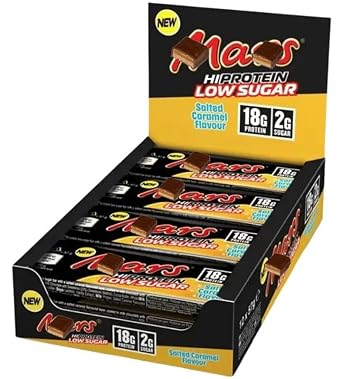 Hi Protein Bars, Nutritious Snacks to Support Energy, Salted Caramel, High Protein 18g, Low Sugar 2g, Chocolate Caramel Snack, Ideal for Workout Recovery, On-the-Go Energy, Gym & Fitness Nutrition 57g Each 12 Bar Value Box