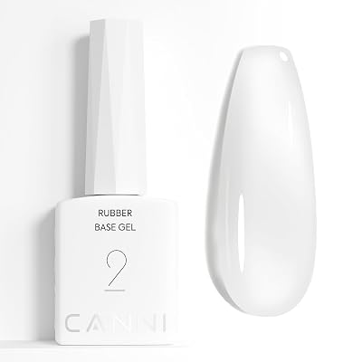CANNI Rubber Base Gel - 9ml White Nail Strengthener Gel, Flexible Base Coat for Weak Nails, UV LED Soak Off Natural Look Manicure DIY Women