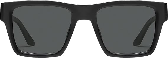 Quay - Sunglasses for Men, Square Lenses with UV Protection (Fast Lane, Matte Black Smoke Polarized)