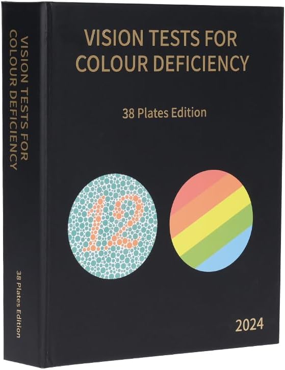 AMUREME Ishihara Color Vision Test Chart Book with User Manual (38 Sheets)