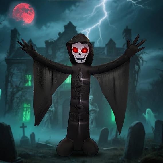 10FT Ghost Halloween Inflatable with Built-in LED Lights, Demon Ghost Inflatables Decoration, Blow Up Lawn Yard Garden Inflatables Decorations (10FT Towering Specter Grim Reaper)