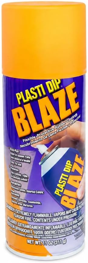 Plasti Dip Blaze Orange 11 oz Spray Fluorescent Peelable Rubber Coating, High Visibility Neon Orange Finish for Safety Marking, Auto Parts, Tools, Gear & DIY Projects