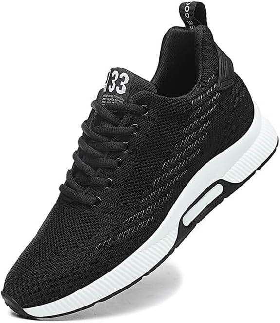 Elevator Shoes Men Elevator Sneakers Invisible Height Increasing 2.4 Inches Taller Elevator Sports Mesh Height Boosting Shoes
