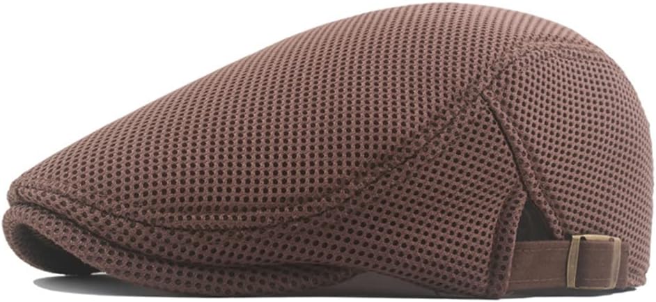 meioro Men's Mesh Flat Cap Breathable Summer Newsboy Hat Beret Ivy Cap Hat for Men Women, Mens Irish Cabbie Gatsby Driving Hunting Hats Baker Boy Flat Caps