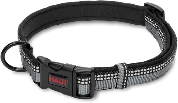 Halti Dog Collar | Size XS, Black | Premium Comfy Collar | Nylon with Neoprene Padding, Reflective | Suitable for Extra Small Dogs & Puppies