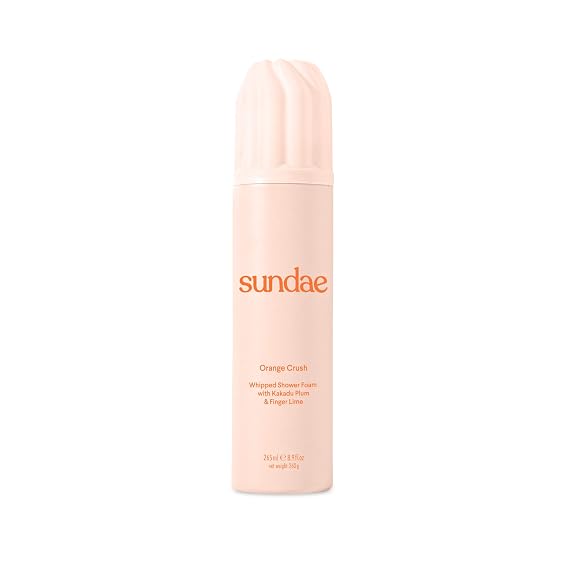 sundae Whipped Shower Foam Orange Foaming Body Wash 8.9 fl oz, 265ml with Kakadu Plum & Finger Lime