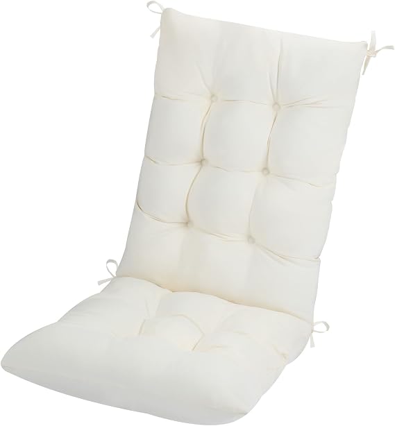 Outdoor High Back Chair Cushion, 120x45cm, 8cm Thick, Beige