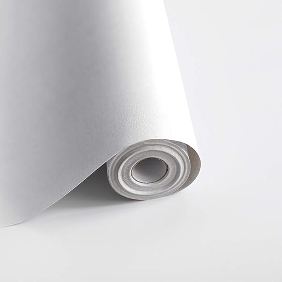 Safiyya 118"x17.7" Peel and Stick Wallpaper White Contact Paper Waterpoof Self Adhesive Decorative Contact Paper Vinyl Roll for Wall Kitchen Wallpaper for Bedroom
