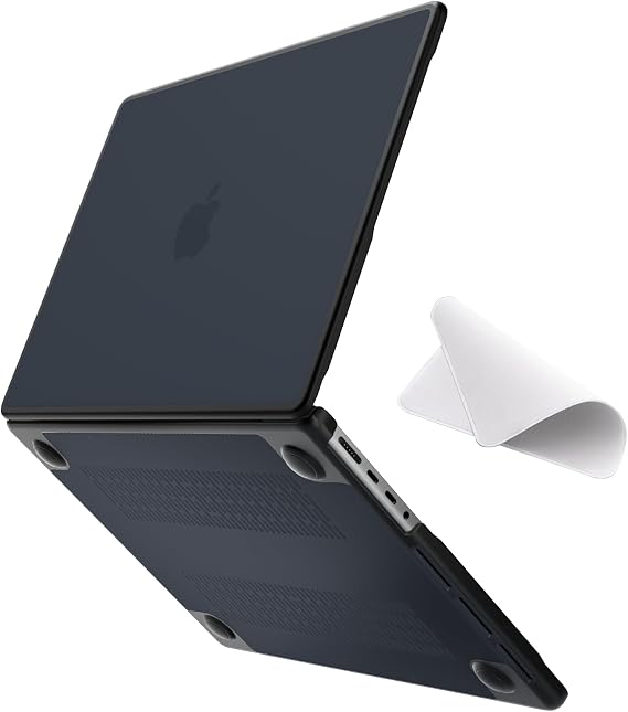 Anti-cracking Case compatible with MacBook Pro 16 inch M5 M4 M3 M2 M1 Pro/Max A3428 A3429 A3403 A3186 A2991 - A2485, 2026 2024 2023 2021 Release, Black TPU Bumper & Hard PC Shell, Matte Black