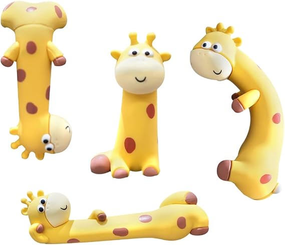 Giraffe-san Miniature Giraffe Resin 4-Piece Set Decoration Cute and Soothing Miniature Figurine Computer Decoration Lawn Statue Outdoor Resin Office Decoration Figurine Tabletop Decoration