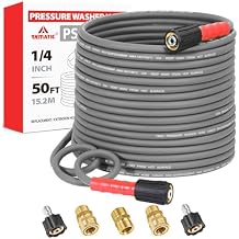YAMATIC Upgraded Flexible Pressure Washer Hose 50FT 1/4", 3200 PSI Non-Kink Replacement with M22-14mm & 3/8" Quick Connect Adapters, Extension for Gas Power Washer Troy-Bilt Ryobi Honda Craftsman