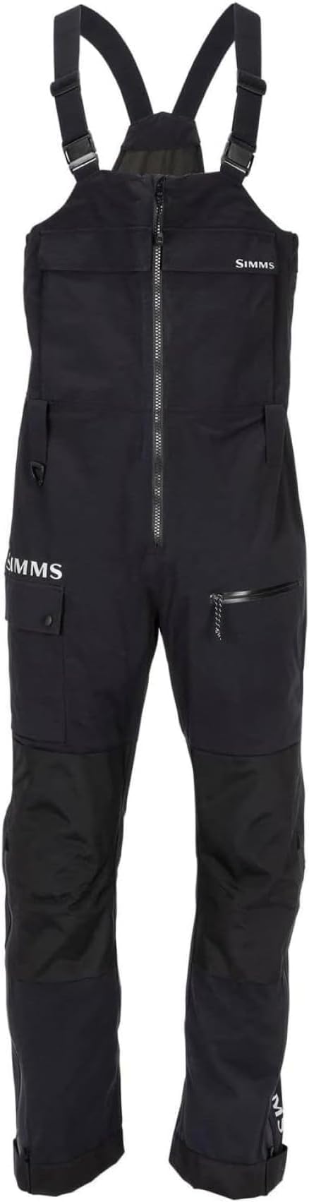 Simms CX Waterproof Fishing Bibs for Men Durable, Adjustable, and Comfortable Rain Bibs with Reinforced Panels and Waterproof Pockets (Black, X-Large)