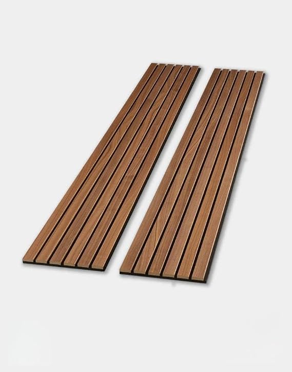 WVH Luxe American Walnut Acoustic Slat Wood Wall Panels, Measures 141.73" x 23.62", Premium Finish, Interior Decor for Walls & Ceilings, Noise Cancelling & Sound Absorbing for Home & Office, 2pcs