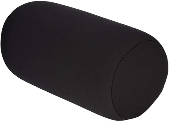 Omabeta Microbead Pillow, 12 6inch Pillows for Adults, Beanie Pillow Mini Microbead Back Cushion Roll Throw Pillow Travel Home Sleep Neck Support with Soft Tiny Micro Beads(Black)
