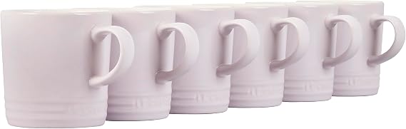 Le Creuset Stoneware Set of 6 London Mugs, 12 oz. Each, Shallot
