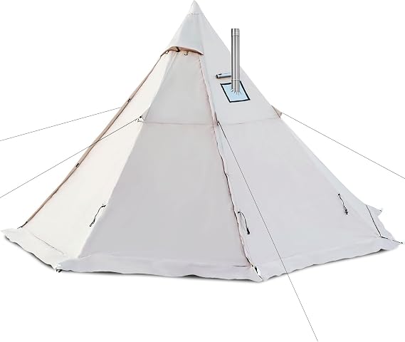 Hot Tents for Camping with Stove Jack,3-4 Person 4 Season Tipi Tent