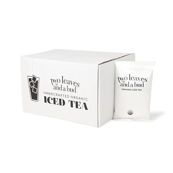 Two Leaves and a Bud Organic Black Iced Tea, 1 Ounce Filter Bags, 24 Count