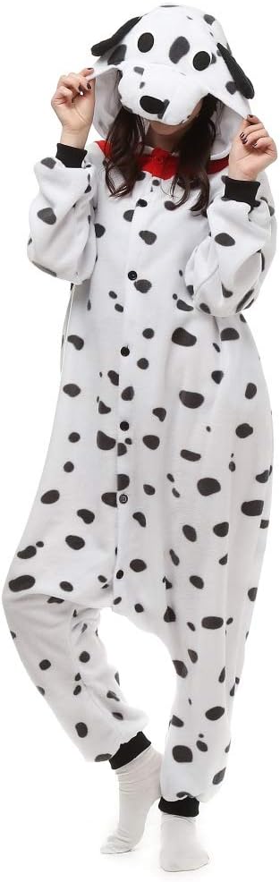 Dalmatian Onesie Costume for Women Men Unisex Adult Halloween Party Pajamas Christmas Sleepwear