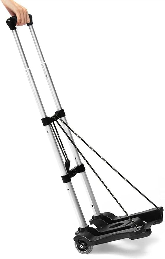 TOMYEUS Utility Carts 40kg Heavy Duty Foldable Hand Sack Wheel Trolley Folding Truck Barrow Cart Travel Luggage Shopping Cart Portable Home Use Car Shopping Cart