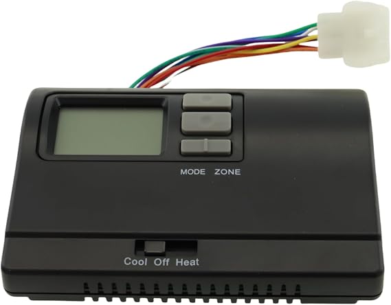 Digital Thermostat Replacement for Coleman 8330D3351 RV Heating Cooling Wall-Mount Thermostat Black