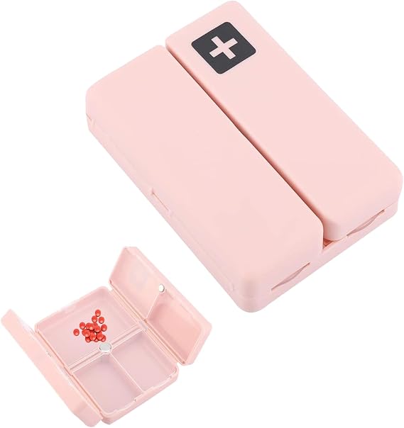 Travel Pill Case for Purse, 7 Compartments Portable Travel Pill Box, Pill Organizer with Unique Magnetic Design Portable Pill Organizer Portables Pocket Pill Box Dispenser Pill Holders for Traveling