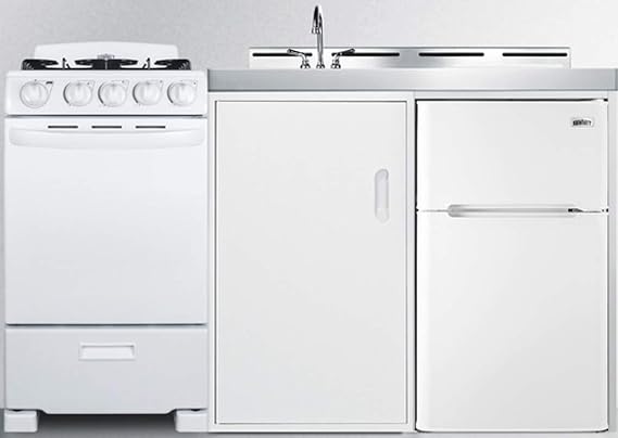 Summit 60" All-in-One Kitchenette, White- ACK60GASW