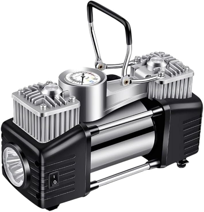 Profesyonel Çift Pistonlu 12V 150 Psi Dakikada 85Lt Araç Araba Lastik Bot Şişirme Kompresörü