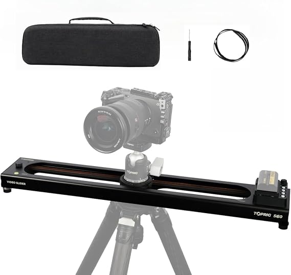 Toprig S60 Motorized Camera Slider by Accsoon Adjustable 24''/60cm 120 Panoramic Shooting Horizontally Camera Slider Support IME Lapse Photography, Compatible with Gopro DSLR Camera