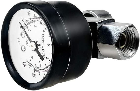 Beduan Water Pressure Regulator Valve, G-1/4" Male Water Pressure Reducer Adjustable Control Valve with Gauge