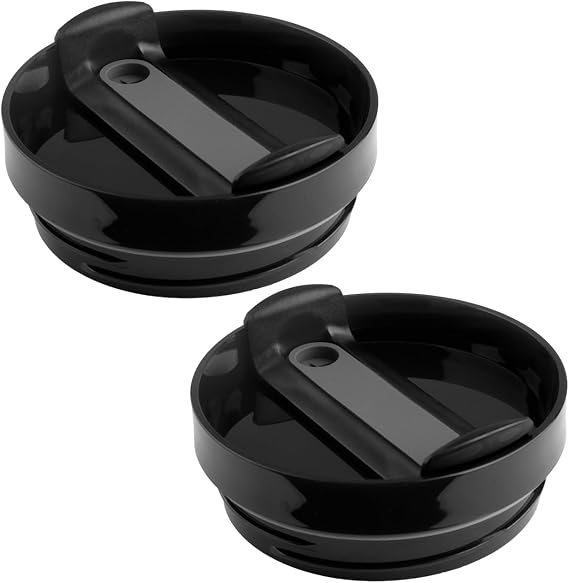 2pcs 40oz Tumbler Replacement Lids,No Spill,Splash Resistant,BPA-Free Cup Covers with Straw Hole for Travel and Daily Use(Black)