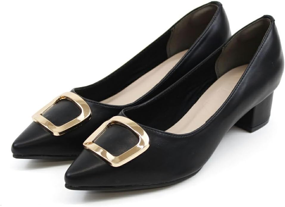 Vivian V3606AL Pumps, Motif, Chunky Heels, 1.6 inches 4 cm, Heel
