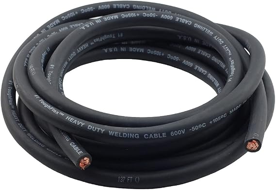 WeldingCity 15-ft 1-AWG USA-made Heavy Duty Welding Cable Highly Flexible Durable EPDM Rubber Jacket 600V -50C-105C Black