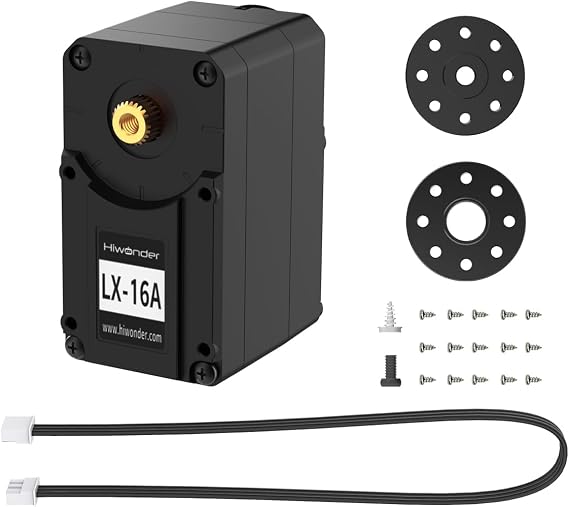 LX-16A Serial Bus Servo Dual Bearing Full Metal Gear Steering Servo with Debug System for RC Robot DIY, High Torque Servo 17KG.CM 6V - 19.5KG.CM 7.4V, Control Angle 240